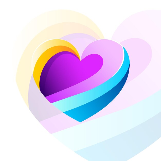 Vector de diseño colorido corazón moderno