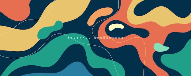 Vector de diseño de concepto dinámico de fondo de forma abstractamente colorida