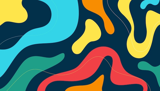 Vector de diseño de concepto dinámico de fondo de forma abstractamente colorida