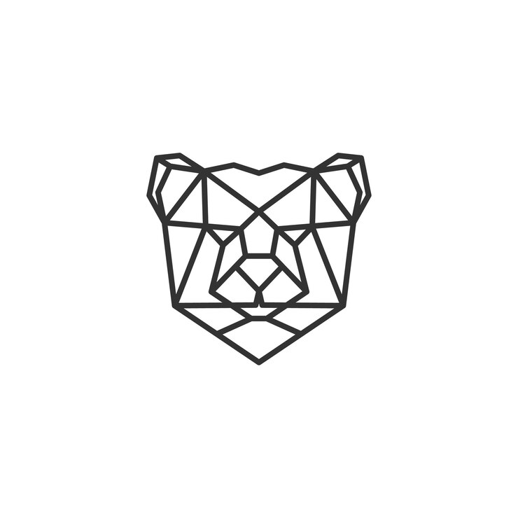 vector de diseño de concepto de diseño de logotipo de oso geométrico