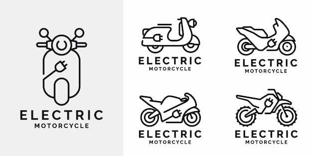 Vector vector de diseño del conjunto de logotipos de motocicletas eléctricas