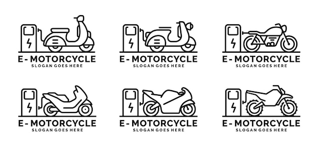 Vector de diseño del conjunto de logotipos de motocicletas eléctricas