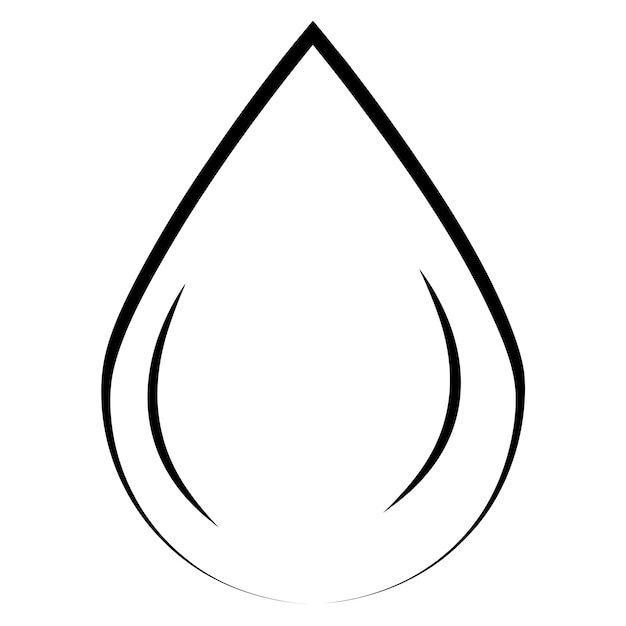 Un vector de un diseño de contorno de gota de agua en fondo blanco