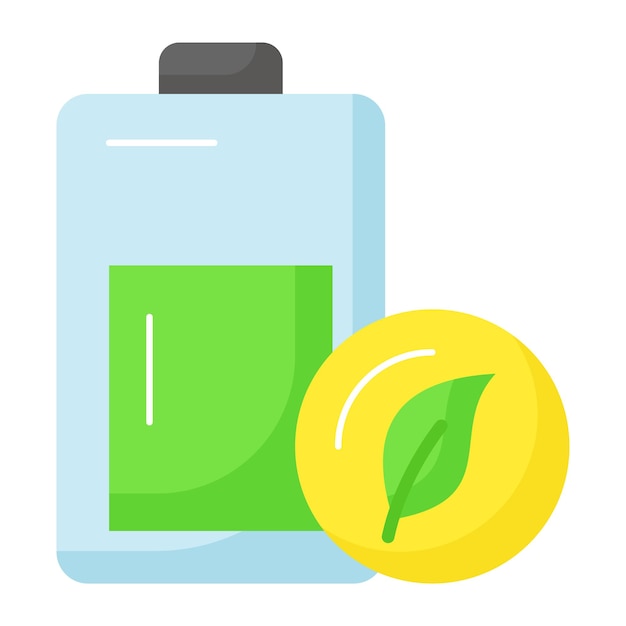 Vector de diseño creativo de la batería ecológica en icono premium de estilo editable