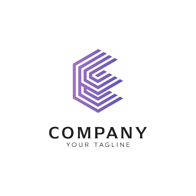 Vector de diseño creativo de la letra inicial E del logotipo