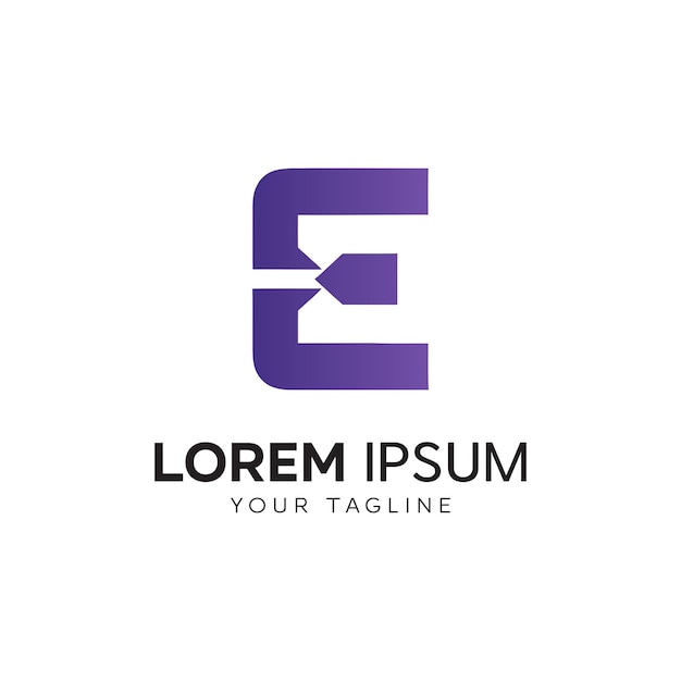 Vector de diseño creativo de la letra inicial E del logotipo