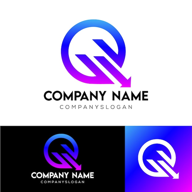 Vector de diseño creativo de la letra Q del logotipo