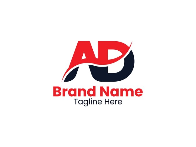 Vector Diseño creativo del logotipo de la letra AD Logotipo del monograma de la letra inicial DA