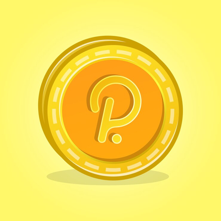 Vector vector de diseño de criptocurrencia de moneda polkadot