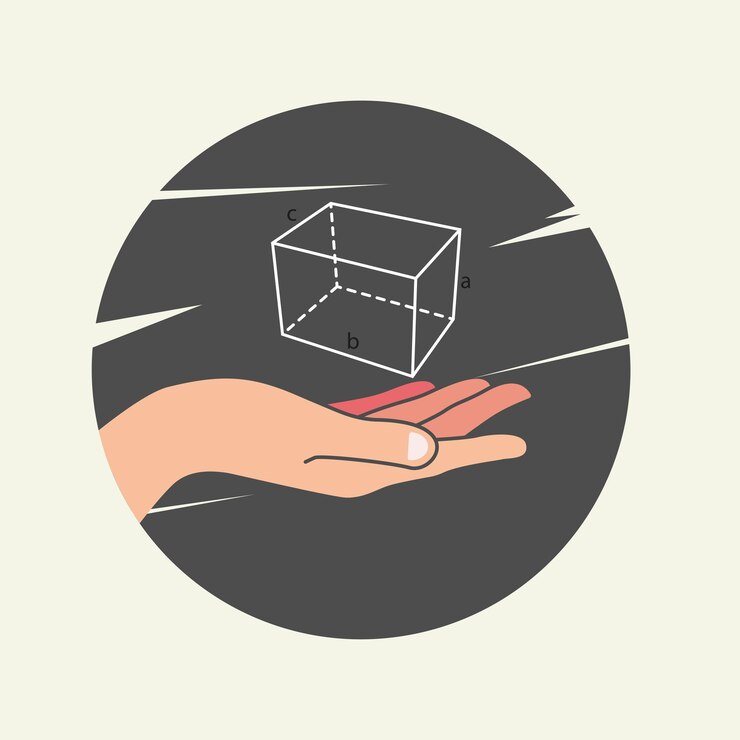 Vector vector de diseño cuboide de asimiento de mano
