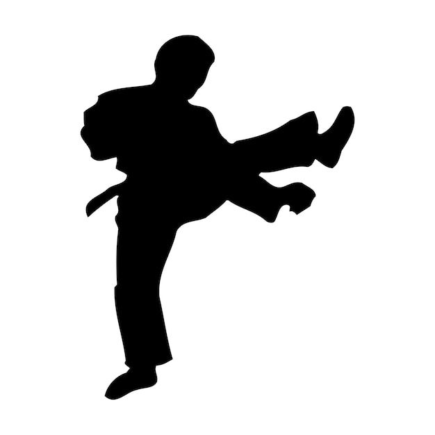 Vector vector de diseño deportivo de silueta del jugador de karate 74