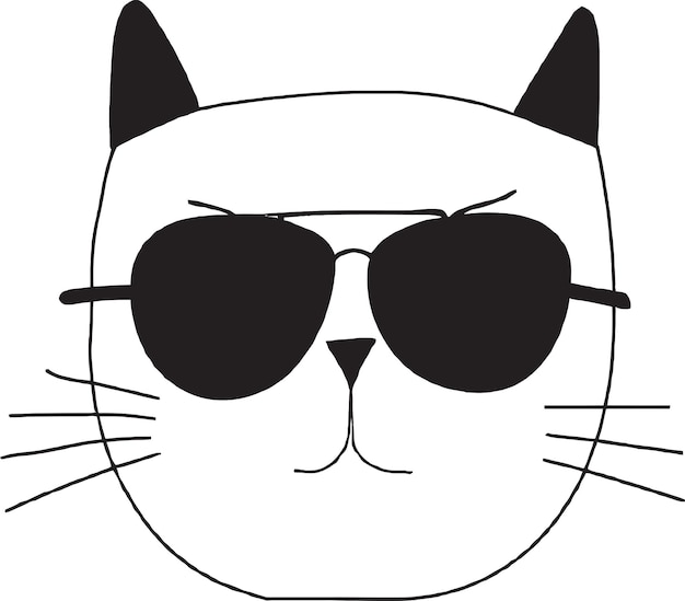 Vector de diseño detallado de la cabeza de gato para un aspecto audaz