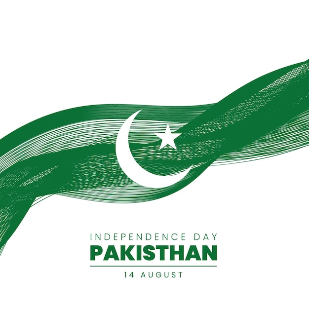 Vector de diseño del día de la independencia de pakistán