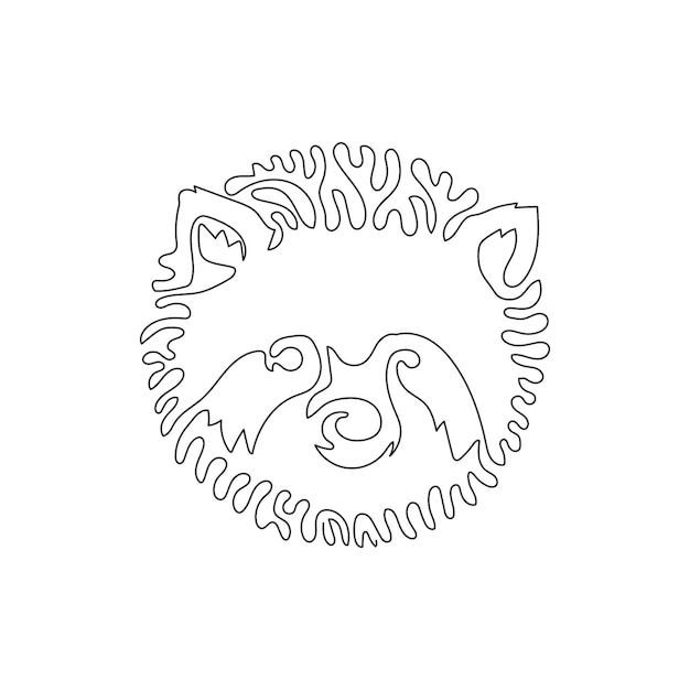 Vector de diseño de dibujo de línea continua de mapache de bozal puntiagudo para icono, símbolo, logotipo, cartel boho