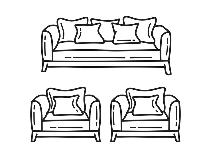 Vector de diseño de dibujos modernos de sofá