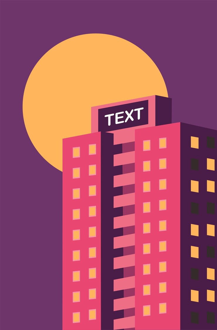 Vector de diseño de edificio colorido mínimo