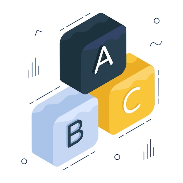 Vector vector de diseño editable de bloques abc