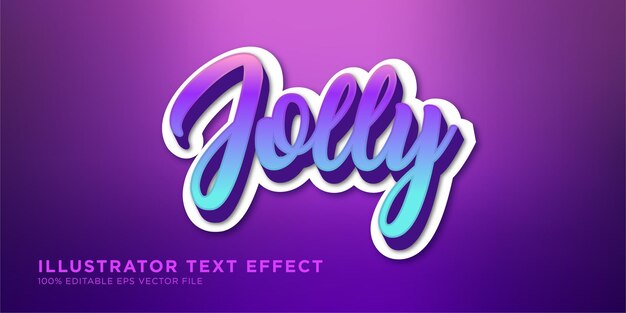 Vector de diseño de efectos de texto jolly gradient