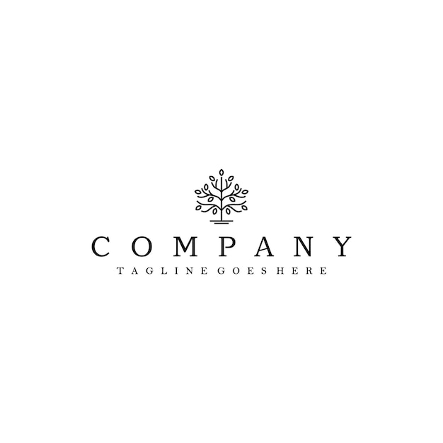 Vector de diseño elegante del logotipo del árbol