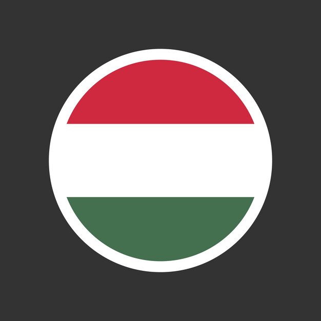 Vector de diseño del elemento del emblema del círculo de la bandera de Hungría