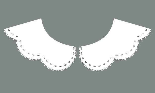 Vector de diseño de encaje de cuello de algodón blanco