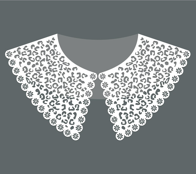 Vector de diseño de encaje de cuello de algodón blanco