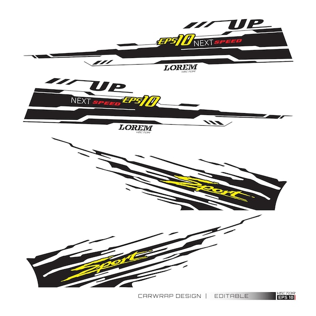 Vector de diseño de envoltura de auto de carreras para auto de carreras Diseños de kit de fondo de carreras de rayas abstractas gráficas vector_20230501