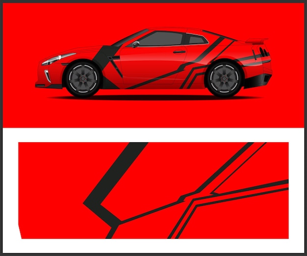 Vector de diseño de envoltura de automóviles de carreras Diseño de envoltación de vehículos