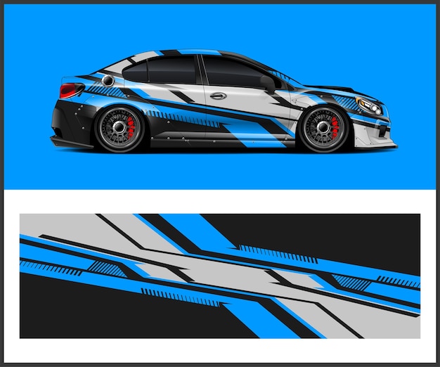 Vector de diseño de envoltura de automóviles de carreras Diseño de envoltación de vehículos
