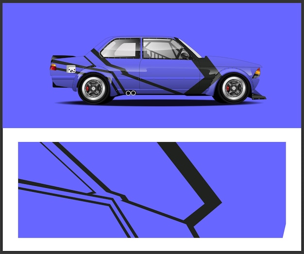 Vector de diseño de envoltura de automóviles de carreras Diseño de envoltación de vehículos