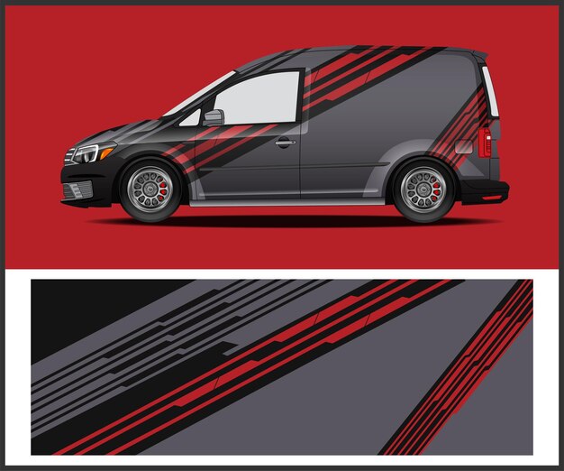 Vector de diseño de envoltura de automóviles de carreras Diseño de envoltación de vehículos