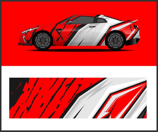 Vector de diseño de envoltura de automóviles de carreras Fondo de carreras de rayas abstractas gráficas