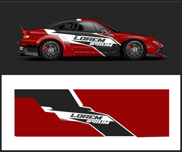 Vector de diseño de envoltura de automóviles de carreras Fondo de carreras de rayas abstractas gráficas