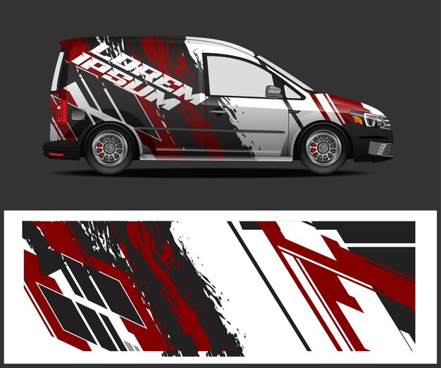 Vector de diseño de envoltura de automóviles de carreras Fondo de carreras de rayas abstractas gráficas