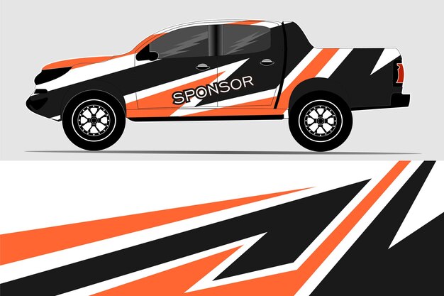 Vector de diseño de envoltura de automóviles de carreras para pegatinas de vinilo de camiones de vehículos y librea de pegatinas automotrices