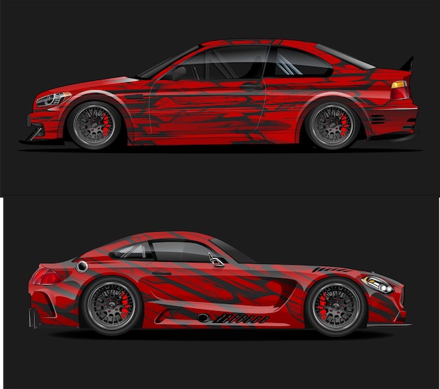 Vector de diseño de envoltura de automóviles de carreras