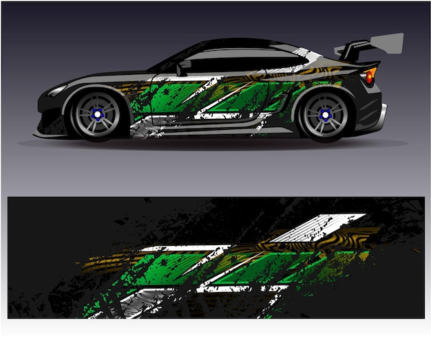 Vector de diseño de envoltura de automóviles Diseños de fondo de carreras de rayas abstractas gráficas para carreras de rally de vehículos