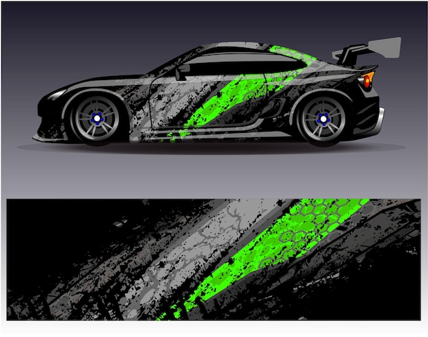 Vector de diseño de envoltura de automóviles Diseños de fondo de carreras de rayas abstractas gráficas para carreras de rally de vehículos