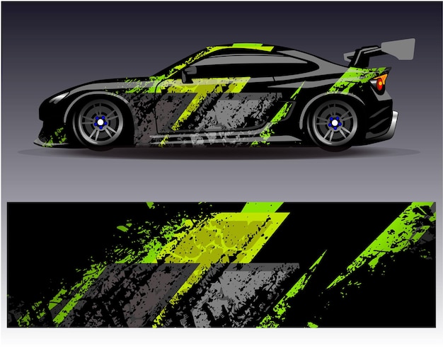 Vector de diseño de envoltura de automóviles Diseños de fondo de carreras de rayas abstractas gráficas para carreras de rally de vehículos