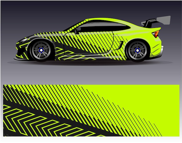 Vector de diseño de envoltura de automóviles Diseños de fondo de carreras de rayas abstractas gráficas para carreras de rally de vehículos