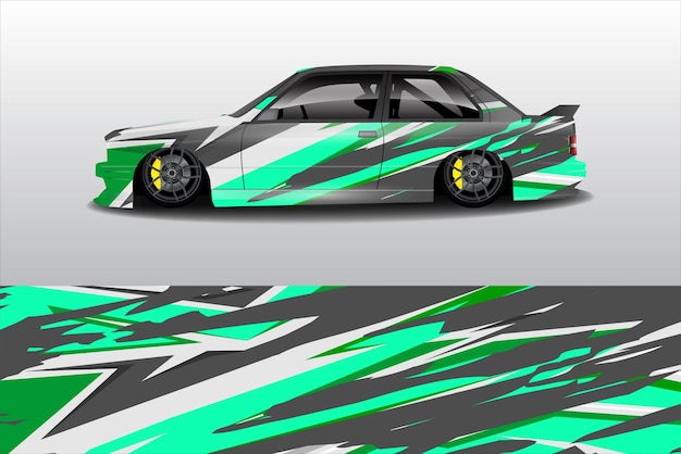 Vector de diseño de envoltura de automóviles Diseños de fondo de carreras de rayas abstractas gráficas para carreras de rally de vehículos