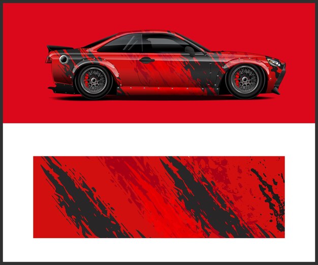 Vector de diseño de envoltura de automóviles Diseños de fondo de carreras de rayas abstractas gráficas para la furgoneta de carga de envoltura