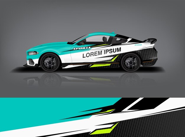 Vector de diseño de envoltura de calcomanía de automóvil deportivo Diseños de kit de fondo de carreras de rayas abstractas gráficas para aventura de rally de autos de carrera de vehículos y librea eps 10 listo para imprimirdekal a1