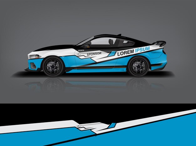 Vector de diseño de envoltura de calcomanía de automóvil deportivo Diseños de kit de fondo de carreras de rayas abstractas gráficas para aventura de rally de autos de carrera de vehículos y librea eps 10 listo para imprimirdekal a1