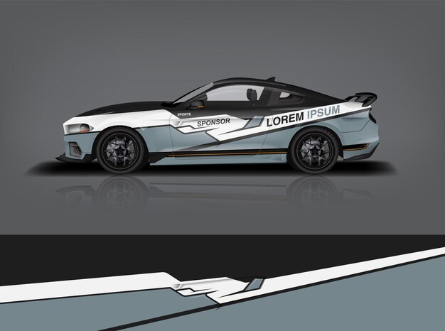 Vector de diseño de envoltura de calcomanía de automóvil deportivo Diseños de kit de fondo de carreras de rayas abstractas gráficas para aventura de rally de autos de carrera de vehículos y librea eps 10 listo para imprimirdekal a1
