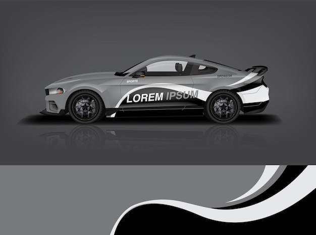 Vector de diseño de envoltura de calcomanía de automóvil deportivo Diseños de kit de fondo de carreras de rayas abstractas gráficas para aventura de rally de autos de carrera de vehículos y librea eps 10 listo para imprimirdekal a1