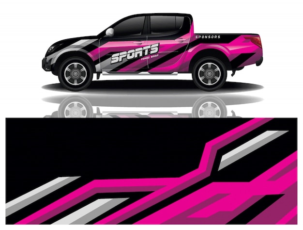 vector de diseño de envoltura de calcomanía de carro de carro