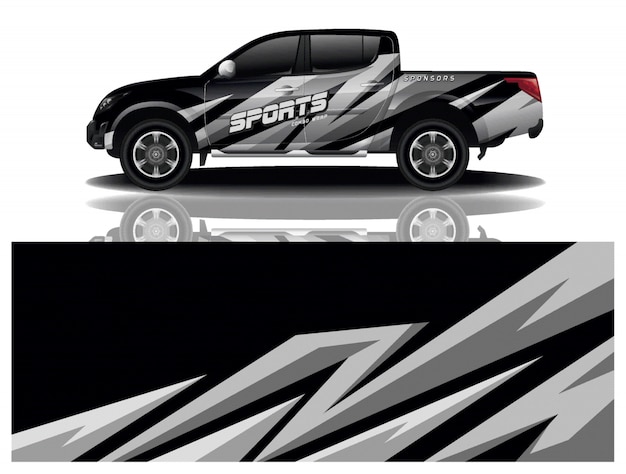 vector de diseño de envoltura de calcomanía de carro de carro