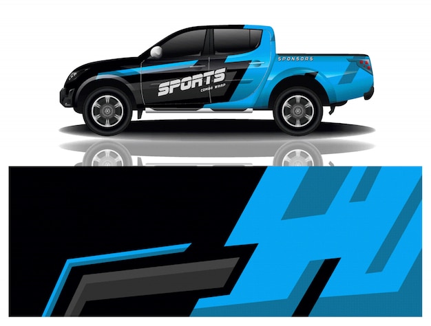 vector de diseño de envoltura de calcomanía de carro de carro
