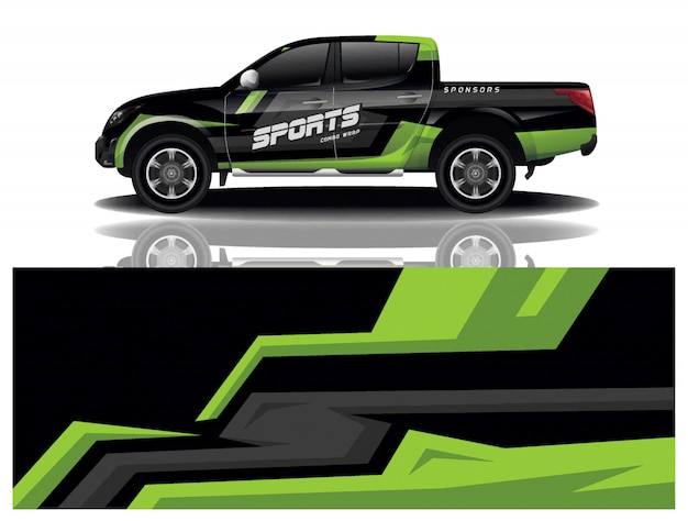 vector de diseño de envoltura de calcomanía de carro de carro